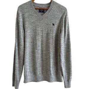 Vintage Abercrombie & Fitch V Neck Pullover Sweater L Pima Cotton Y2K Preppy